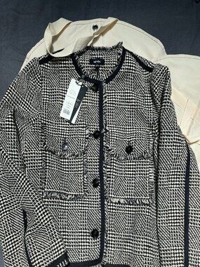 New Me+Em Textured Swing Jacket Cotton Wool Blend size 10